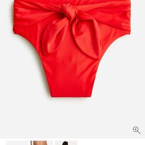 J crew red high waisted tie bikini bottoms Small